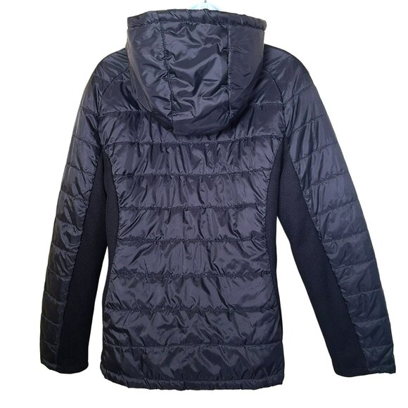 SPYDER Womens MED Full Zip Insulated Hooded Hybrid Quilted Puffer Jacket Black - Picture 4 of 11